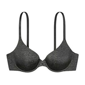VICTORIA'S SECRET T-shirt Bra Uplift Semi Demi Crossback Push Up Gray 32DD Grey
